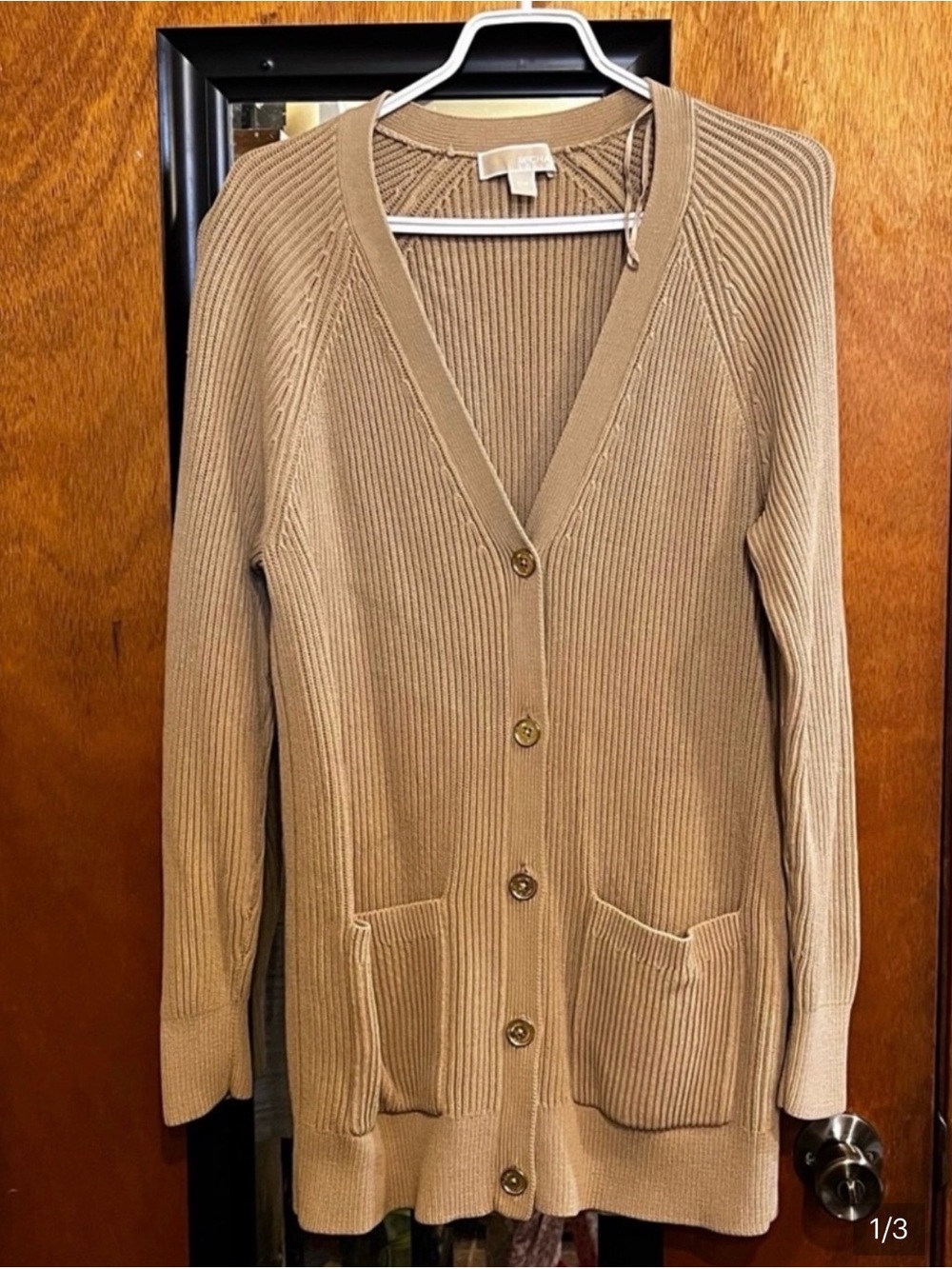 Michael Kors Women’s Khaki Knit Cardigan Sweater Size Small